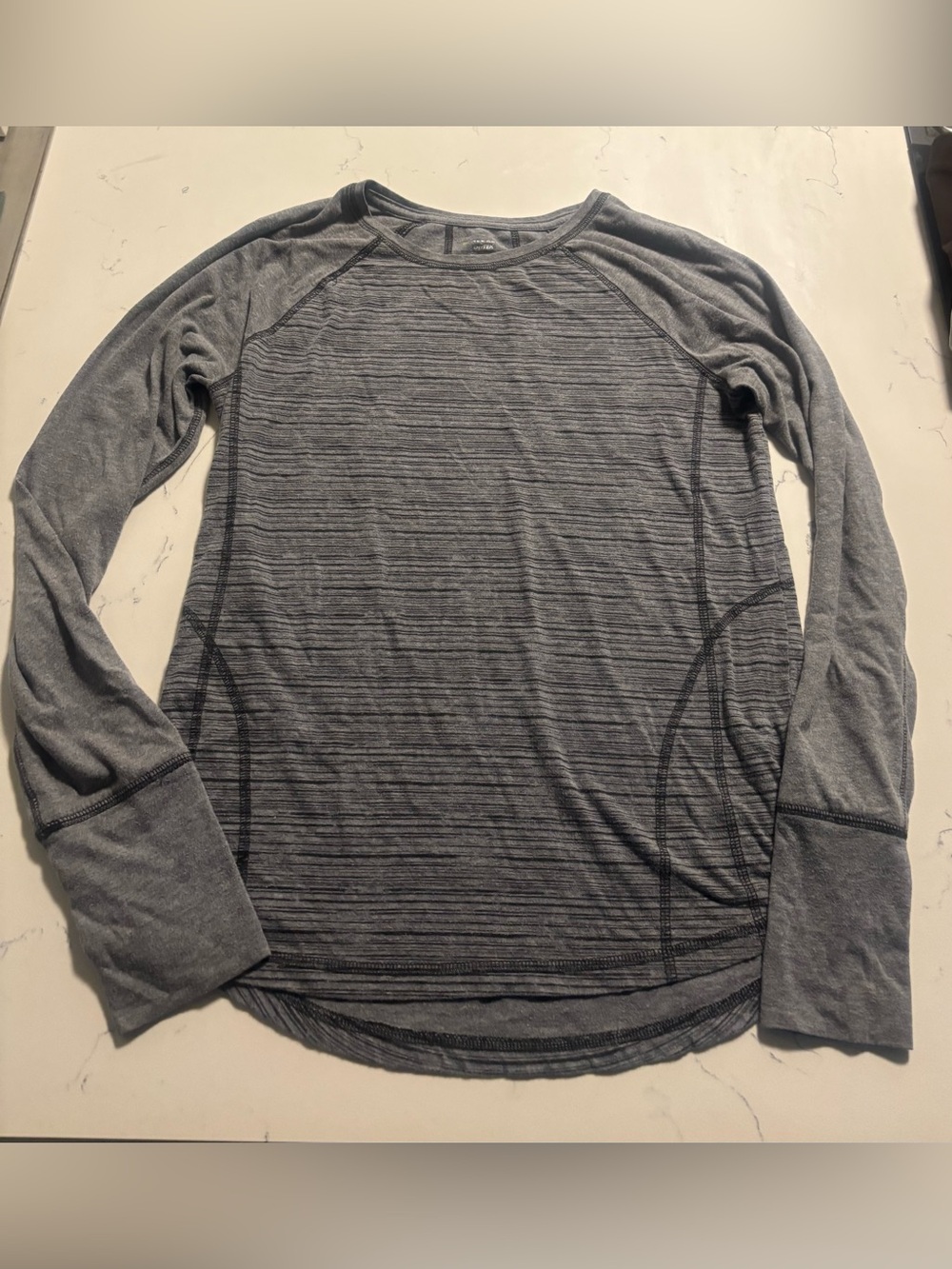 Tek Gear DryTek Long Sleeve Heather Gray Active Comfy Top, Medium